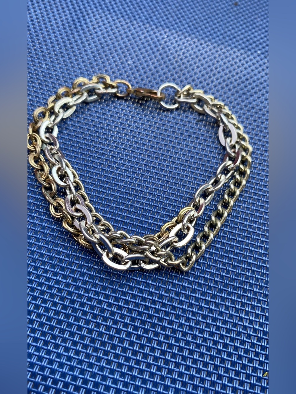 CDC Mixed Metal Triple Chain Bracelet - Gold & Silver